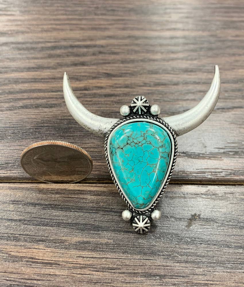 Longhorn Turquoise Adjustable Ring