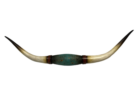 Turquoise Longhorn Horn Wall Decor – Rustic Western Lodge
