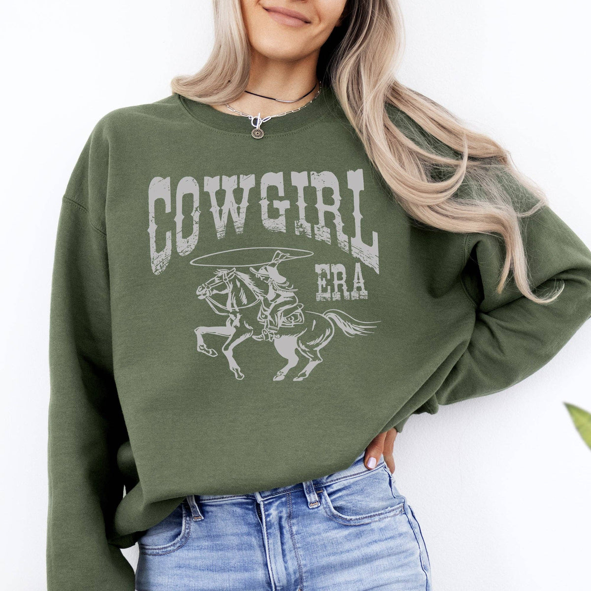 Cowgirl Era, Rodeo, Western, Country, Horse Sweatshirt: Navy / Large