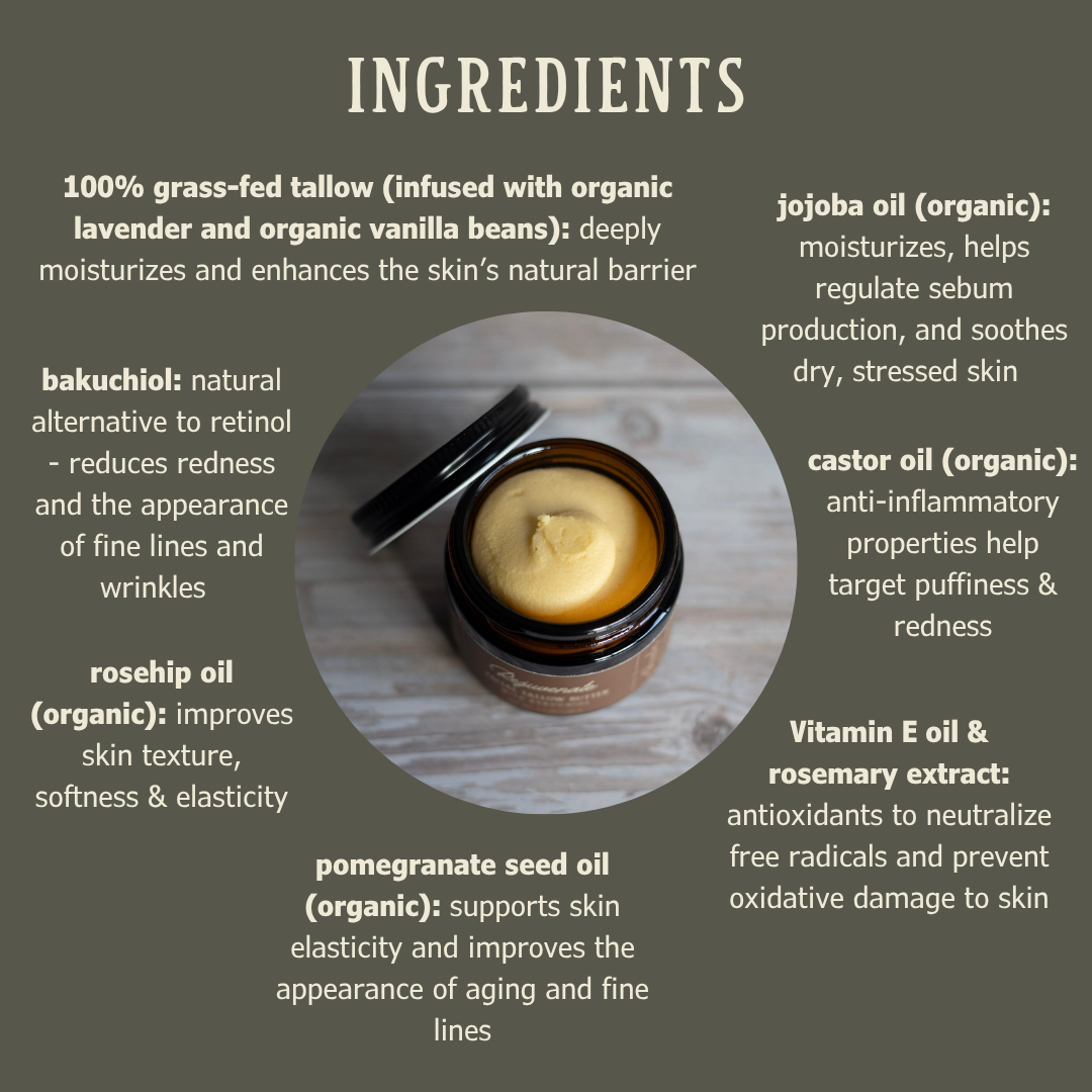 Rejuvenate | Facial Tallow Butter with Bakuchiol: Small (2 oz volume)