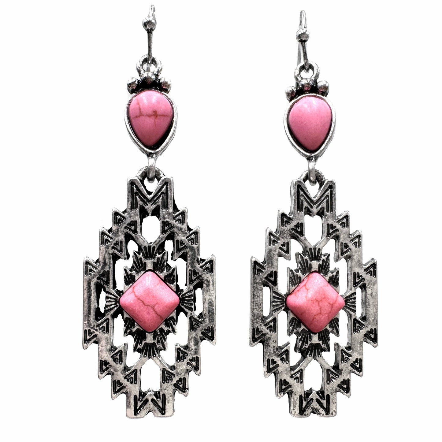 Navajo Ganado Stone Drop Earrings