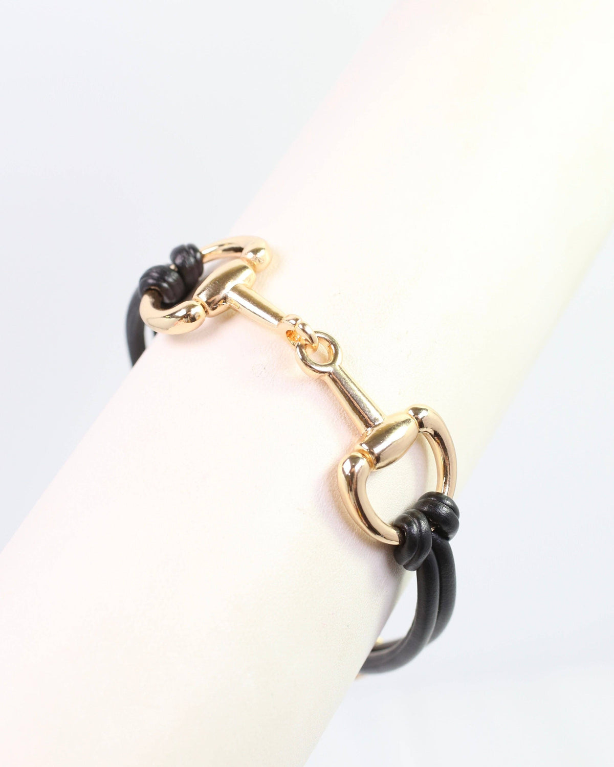 Black Horsebit Cord Bracelet