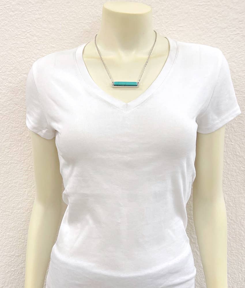 Bar Turquoise Necklace Earrings Set