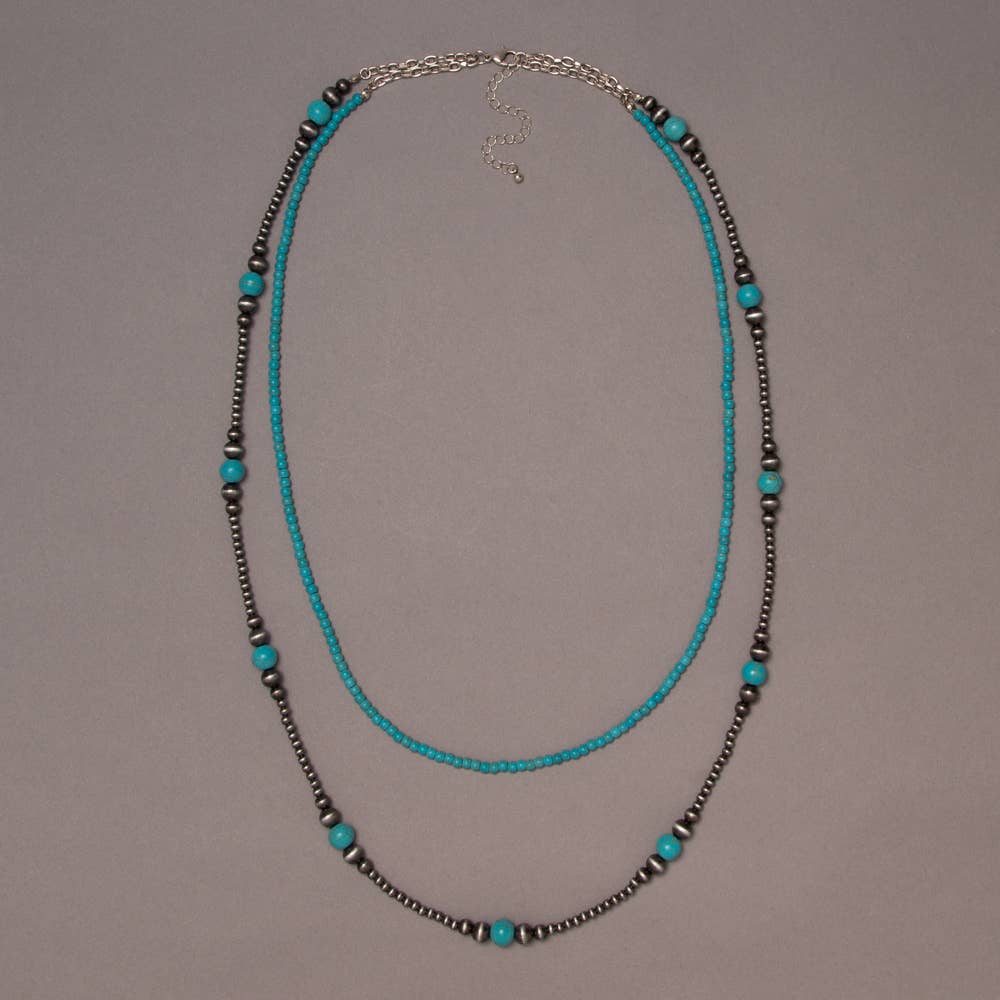 Layered Necklace with Turquoise