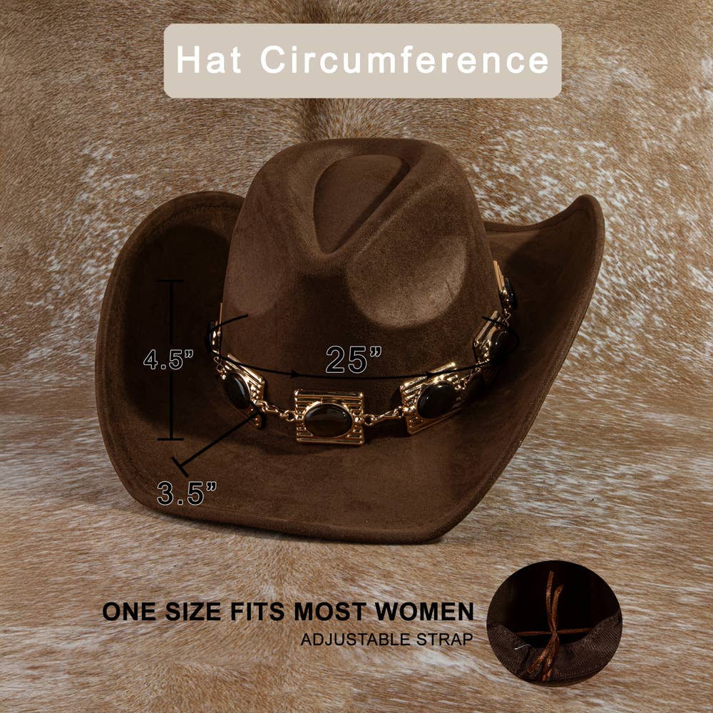 Stone Concho Suede Hat
