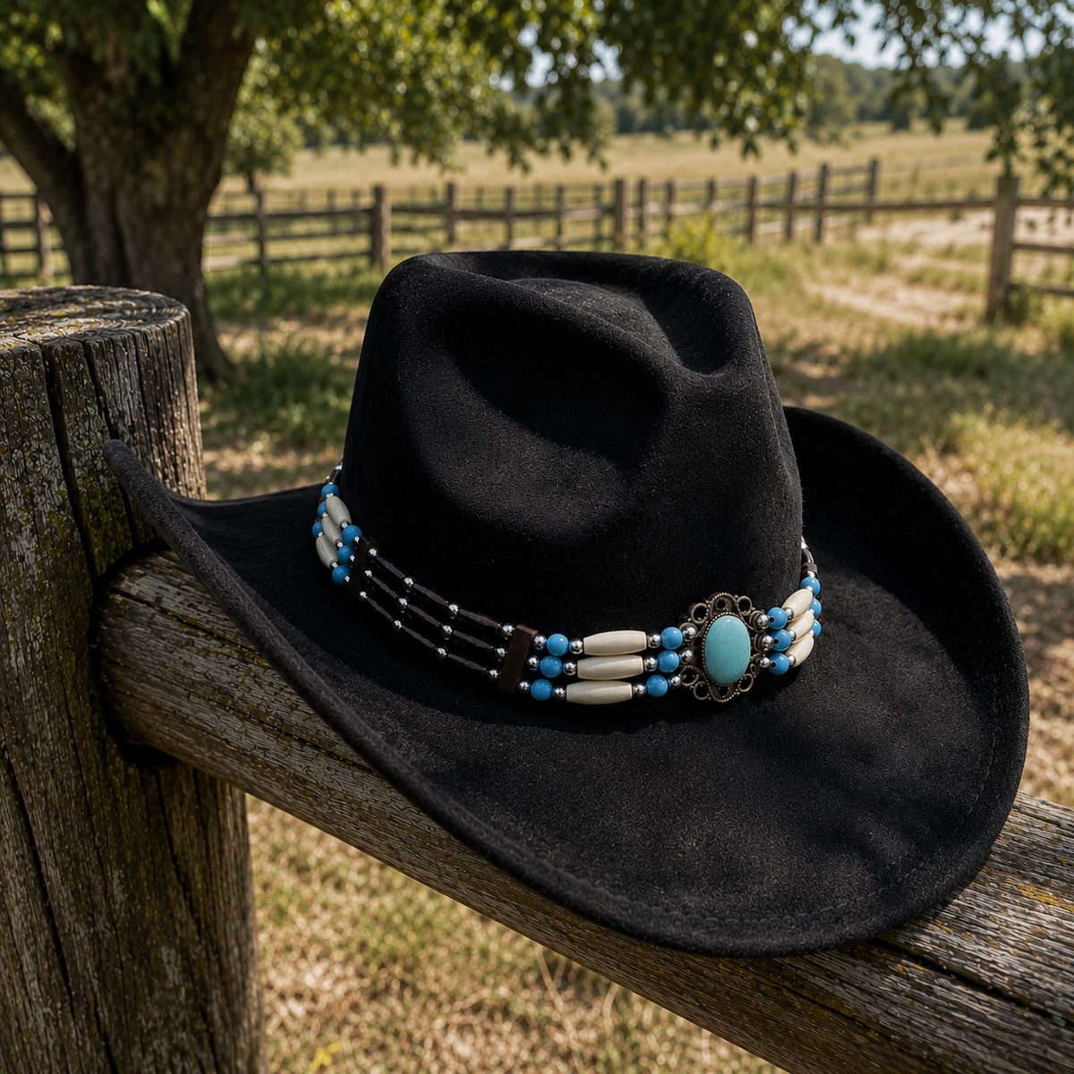 Cowboy Hat Beaded Concho Band