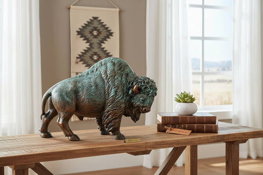BRONZE COLORED BISON- WESTERN, SOUTHWEST DECOR