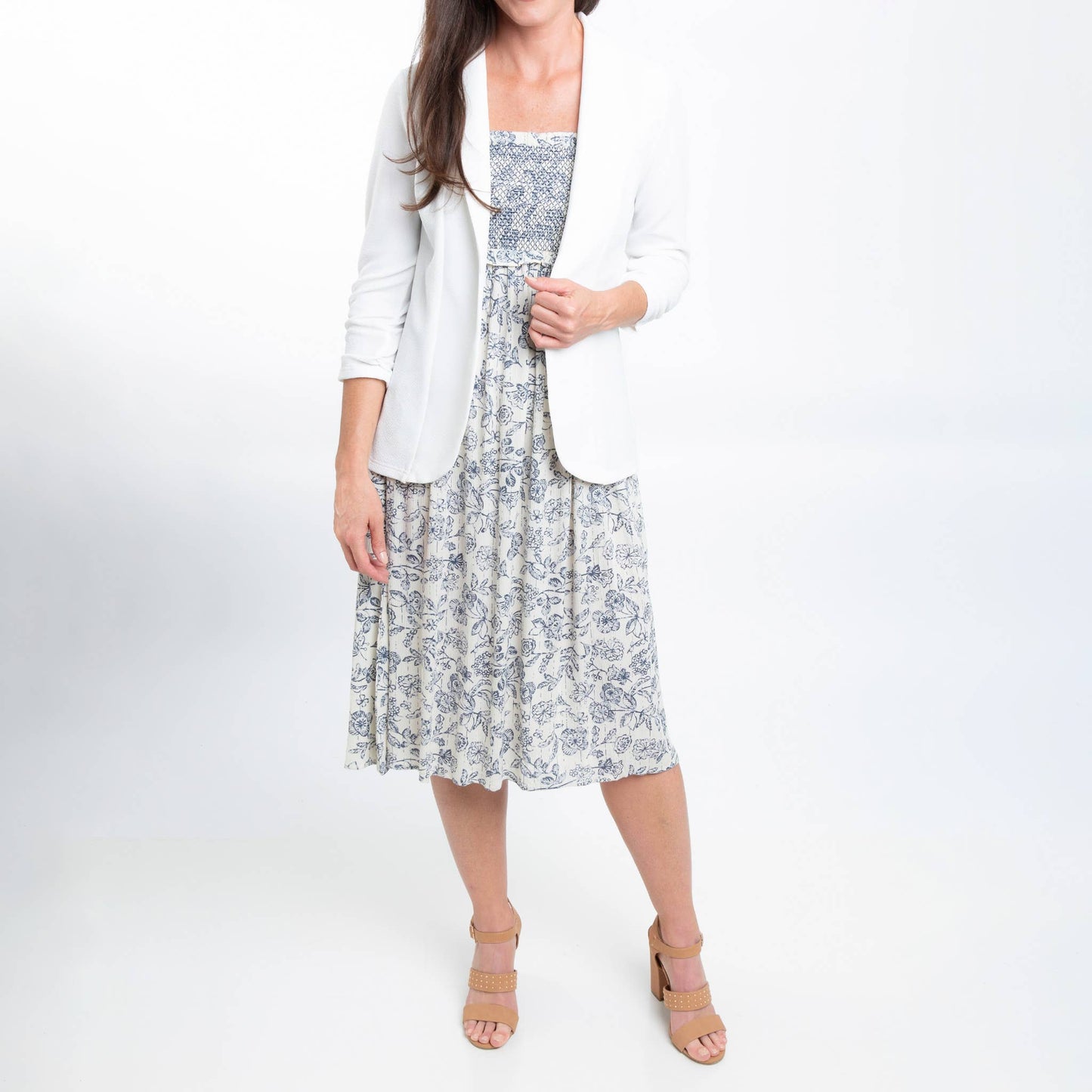 Dove Ruched Stretch Blazer