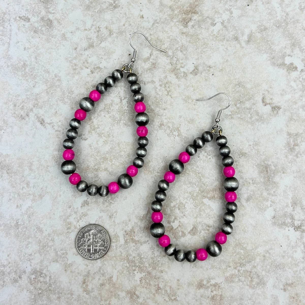 Navajo Pearl with Hot Pink Earrings