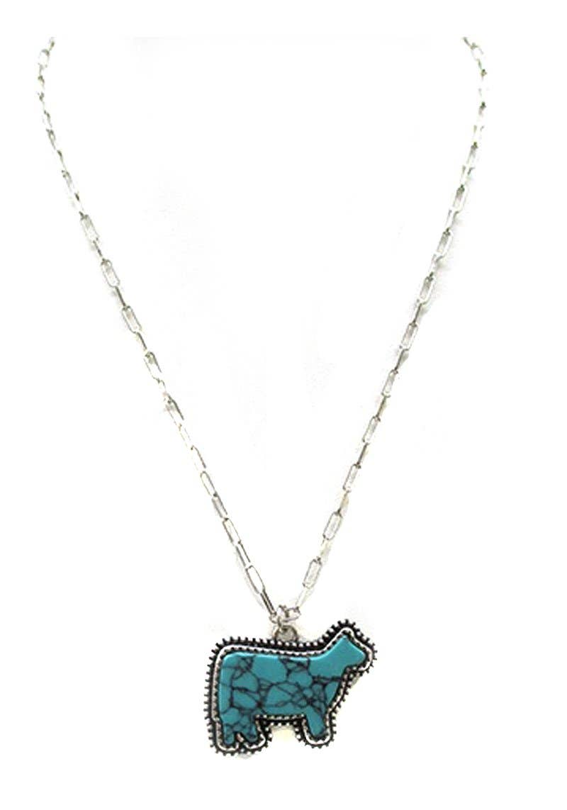 Turquoise Cow Necklace