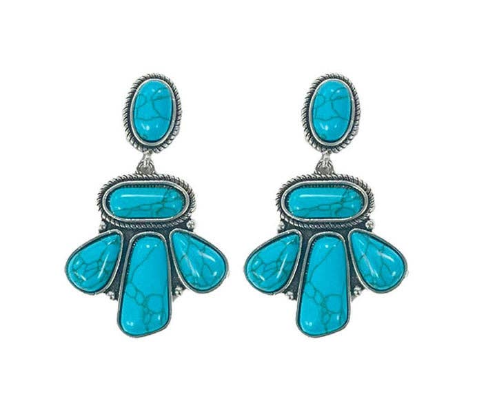 Turquoise Triple Drop Earrings: Aurora Borealis