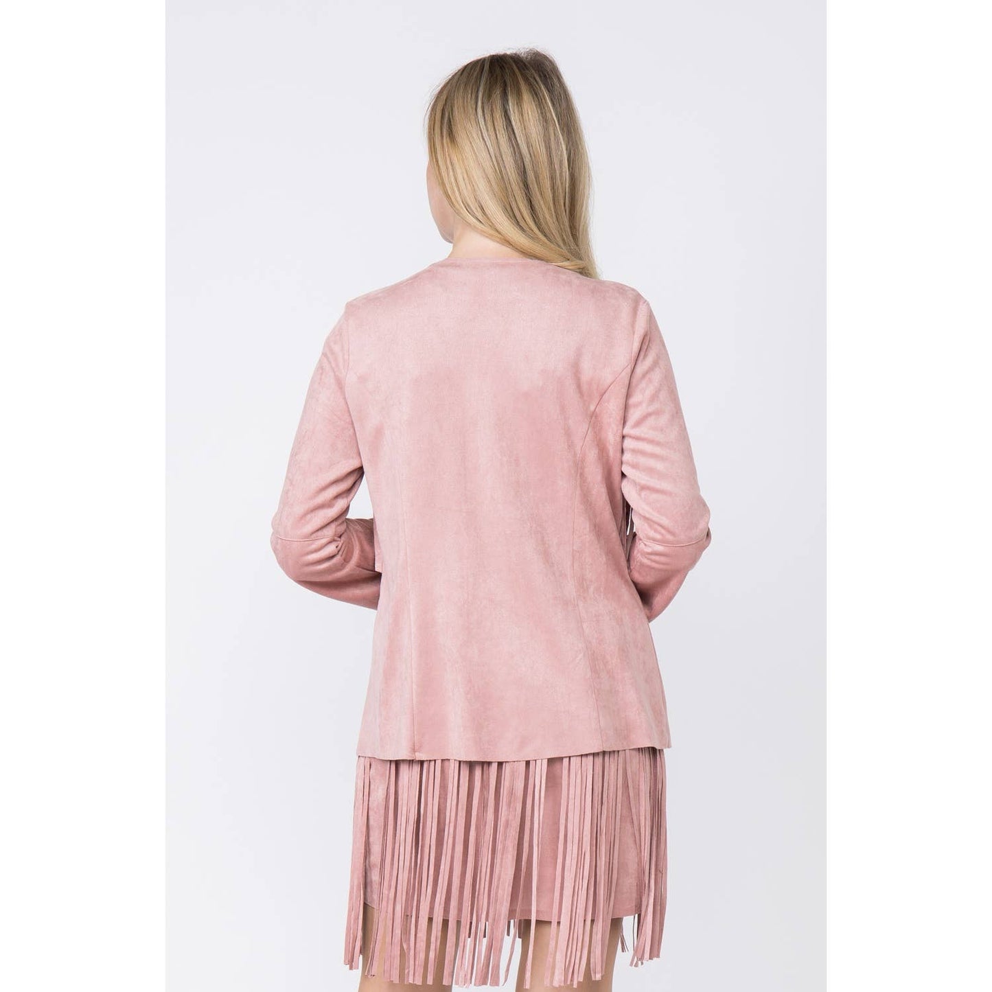 SUEDE NAILHEAD FRINGED JACKET