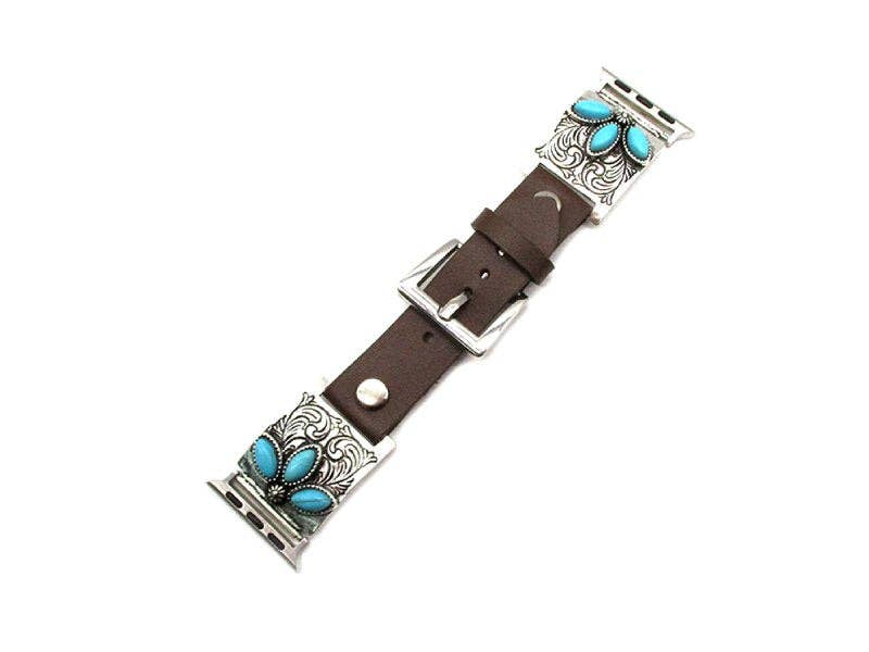 Western Etched Turquoise Apple Watch Band