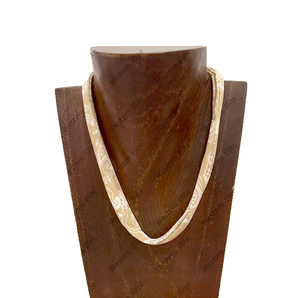 16'' Silk Scarf Necklace: BEIGE