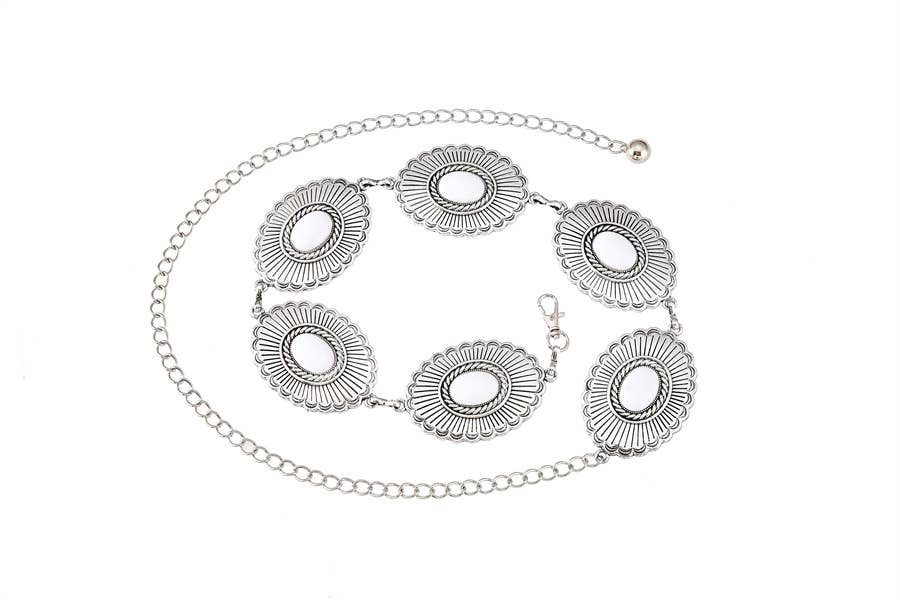 White Concho Belt