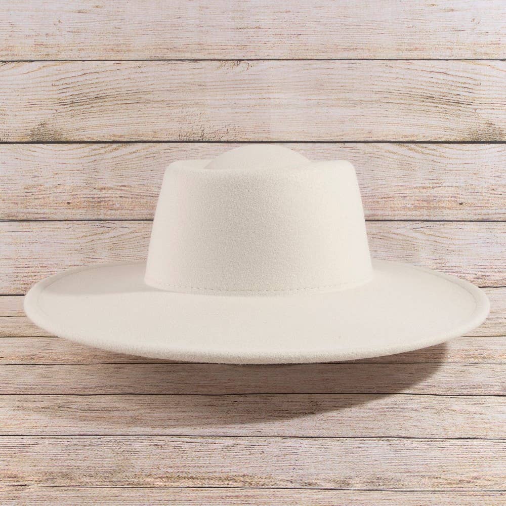 Flat Brim Ivory Hat