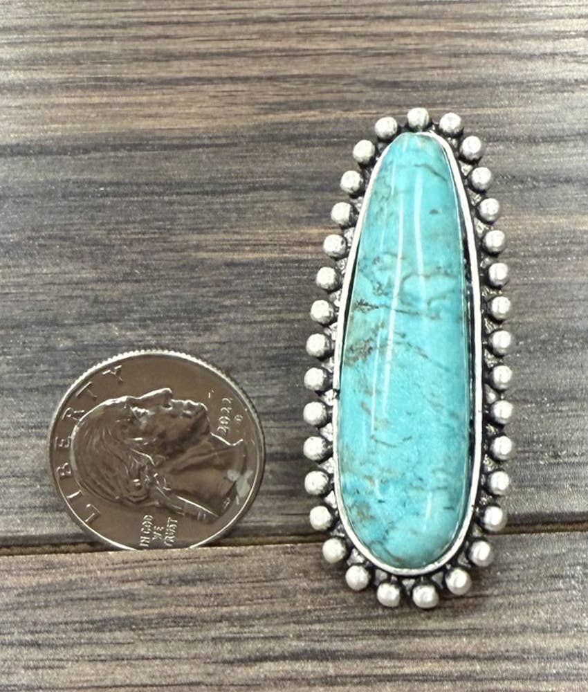 Elongated Turquoise Ring