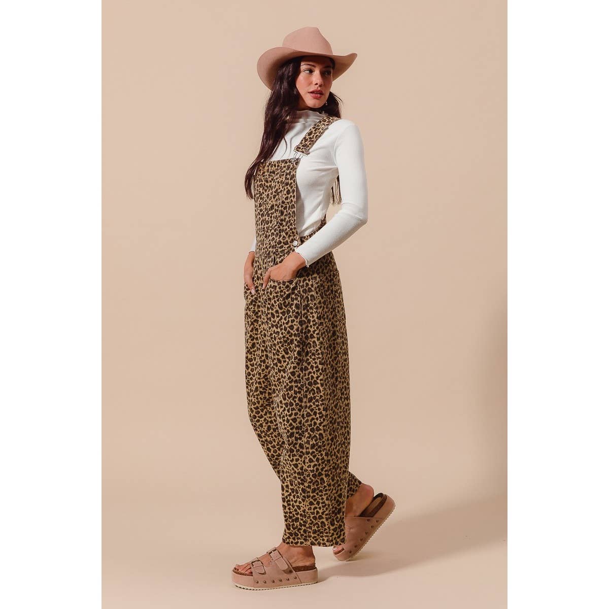 LEOPARD TWILL OVERALLS