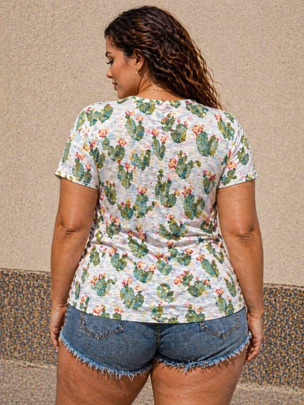 Plus Size Short Sleeve V-Neck