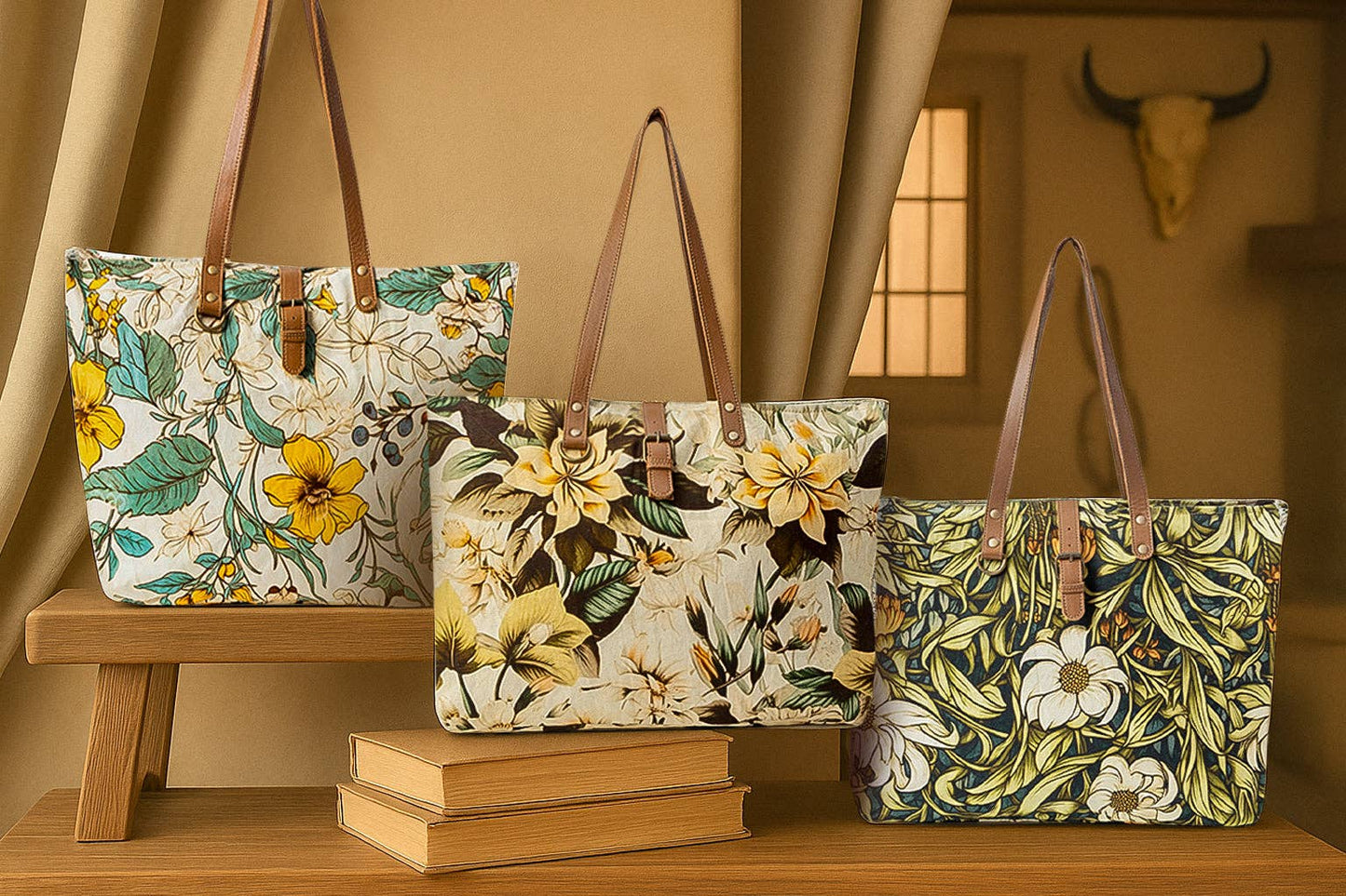 Lovely Florals Weekender Bag in Light Green
