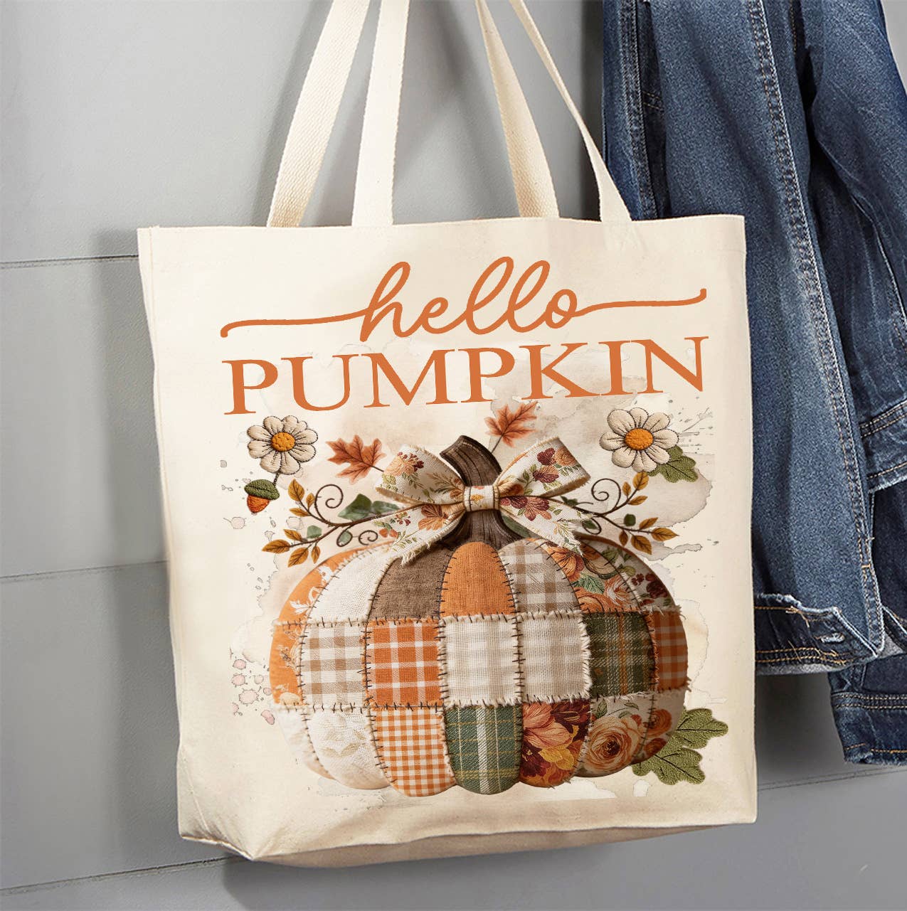 Hello Pumpkin Canvas Tote
