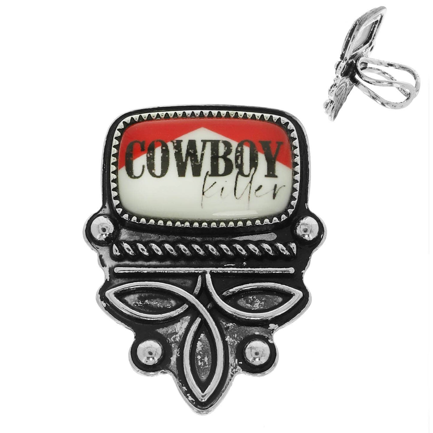 Western Cowboy Killer Boot Stitch Cuff Ring