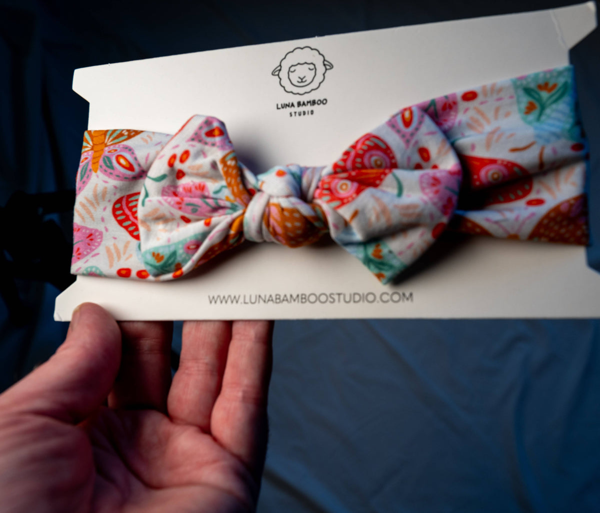Bow Headband: Midnight Butterfly Garden