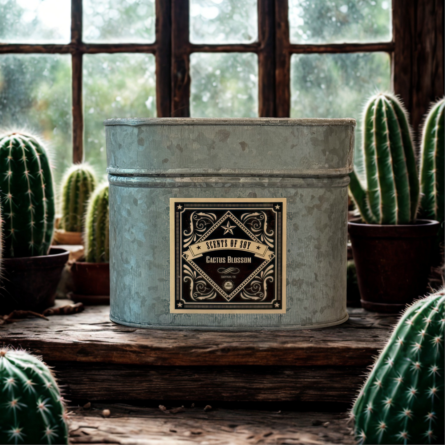Cactus Blossom Galvanized Soy Candle
