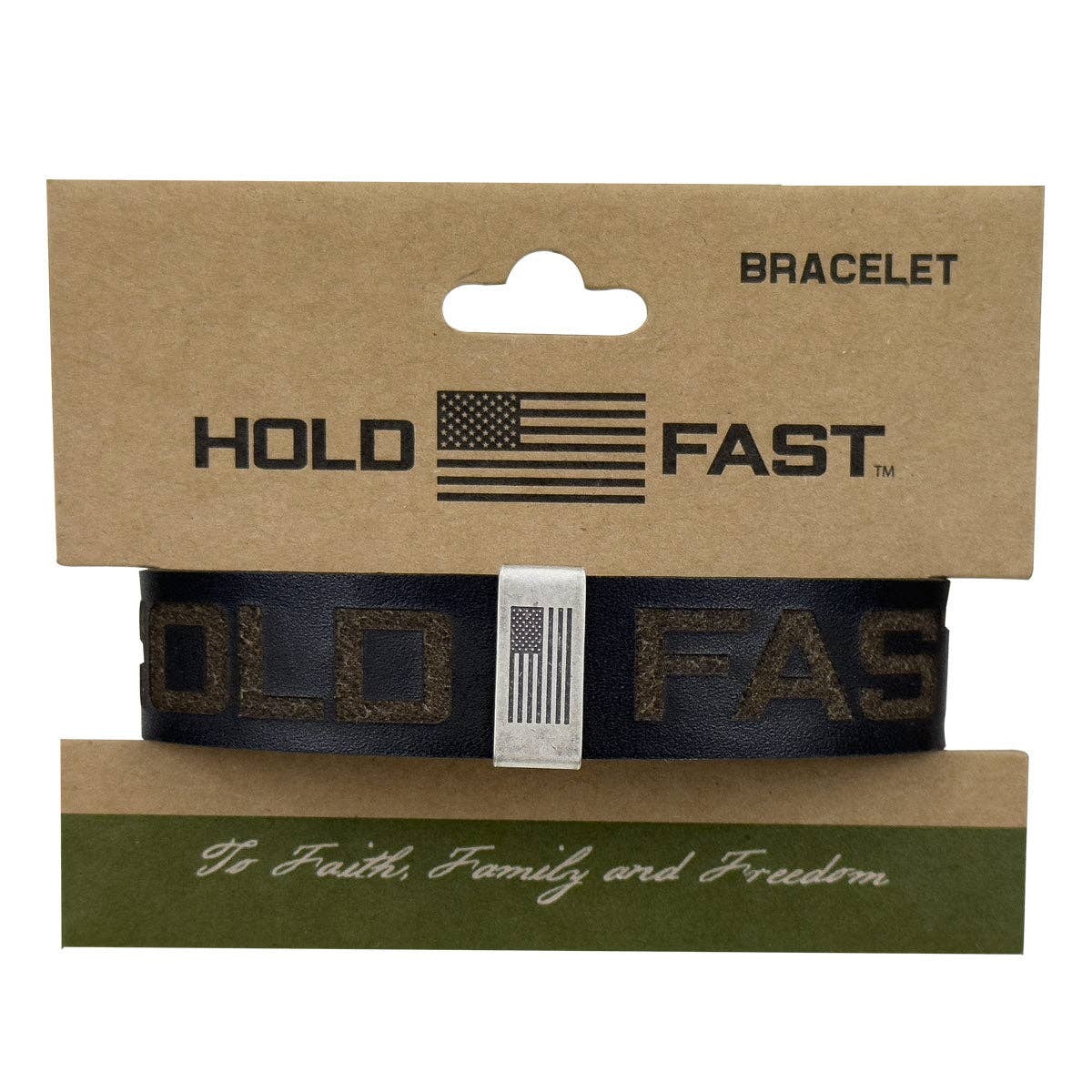 Men's Bracelet Flag Snap Black