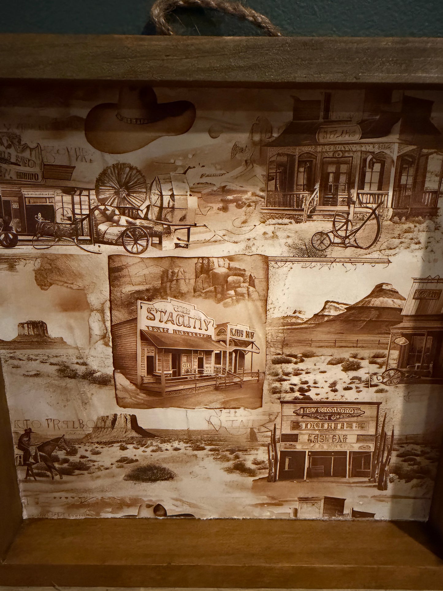 Old West 8x8 Box Framed Art