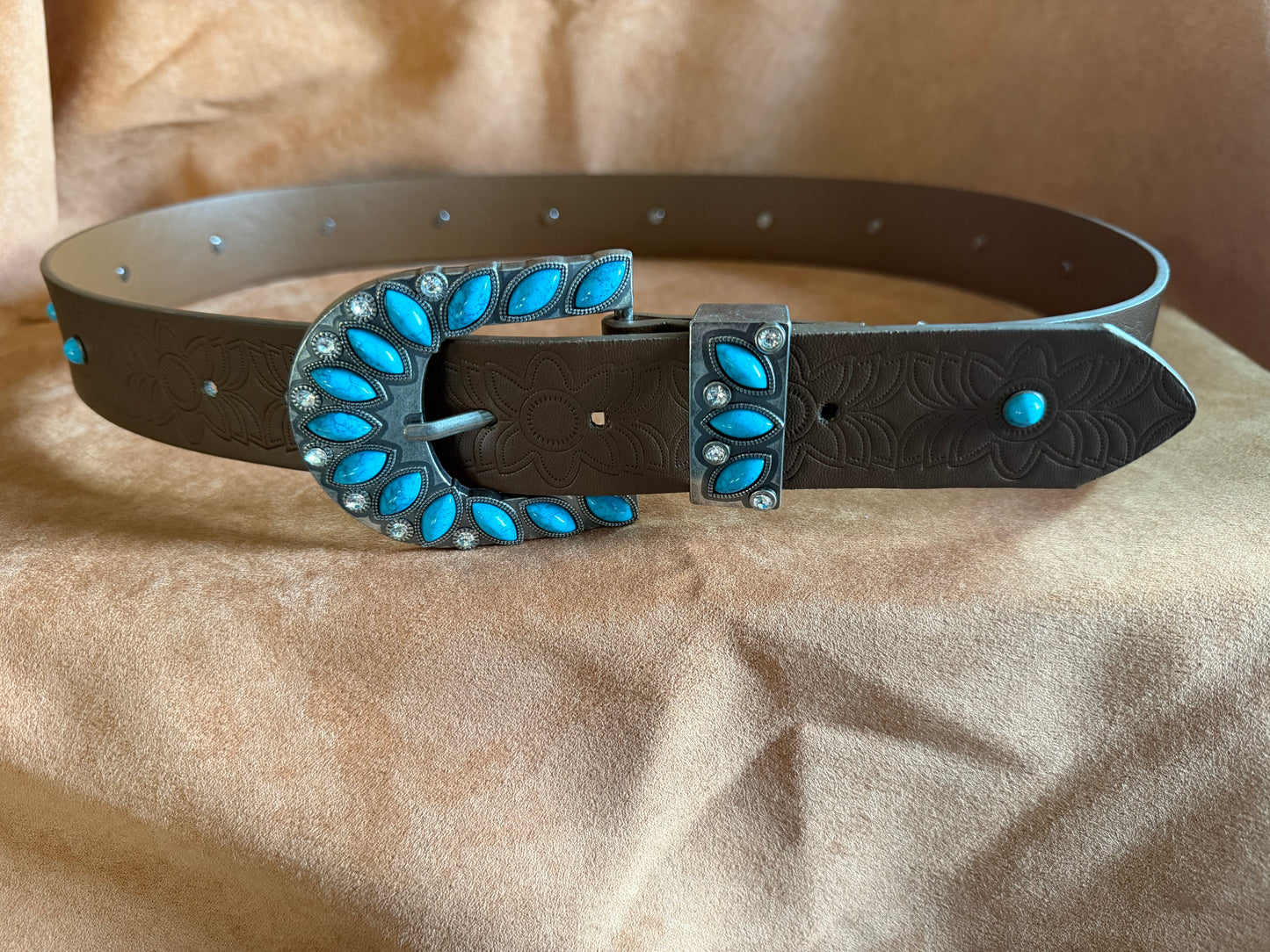 Turquoise and Silver Buckle Belt