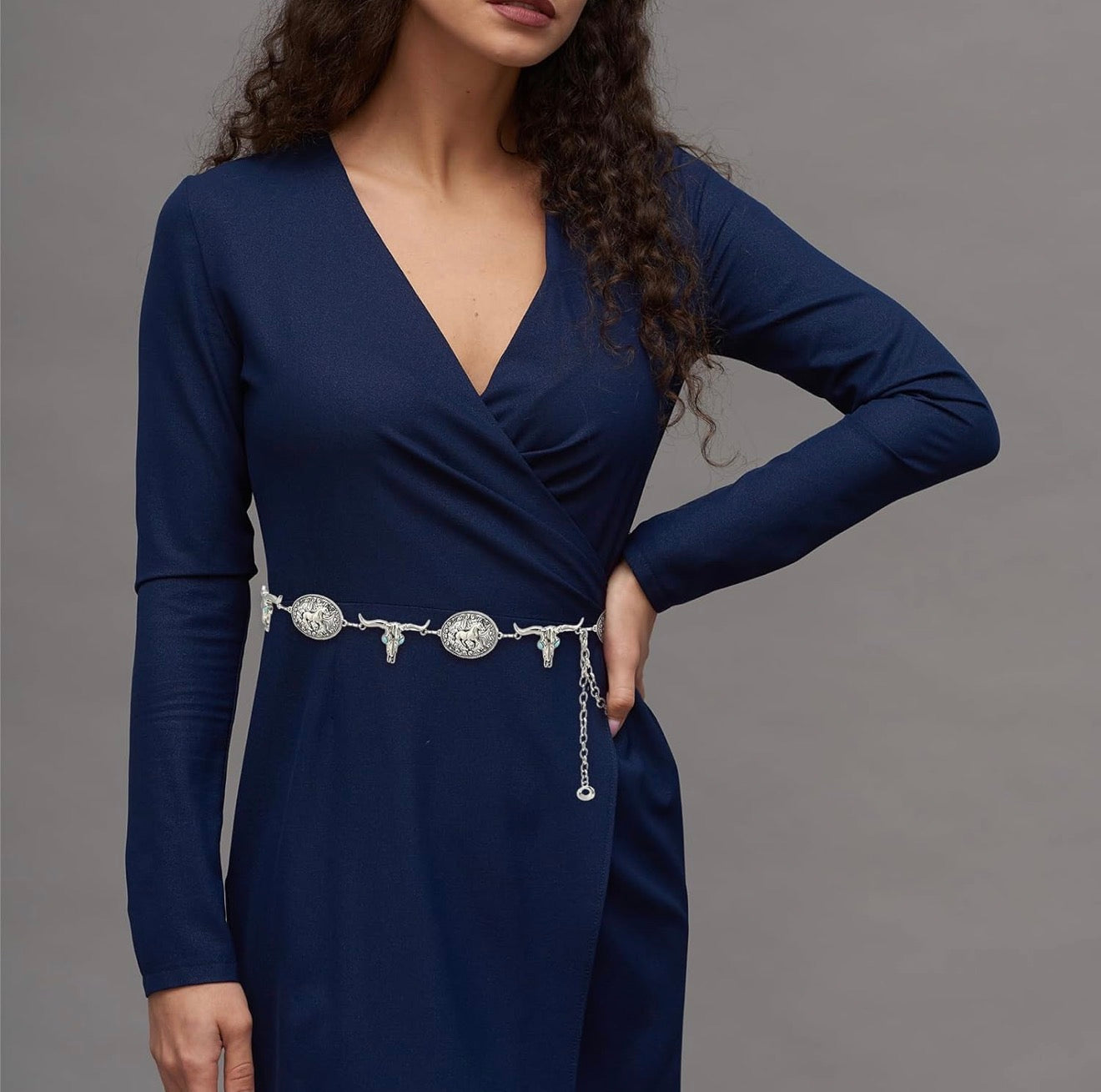 Western Concho Belt Chain Waist