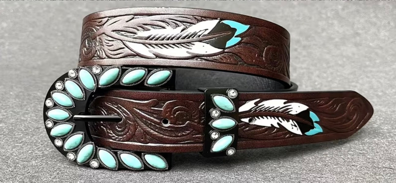 Feathers and Turquoise Belt