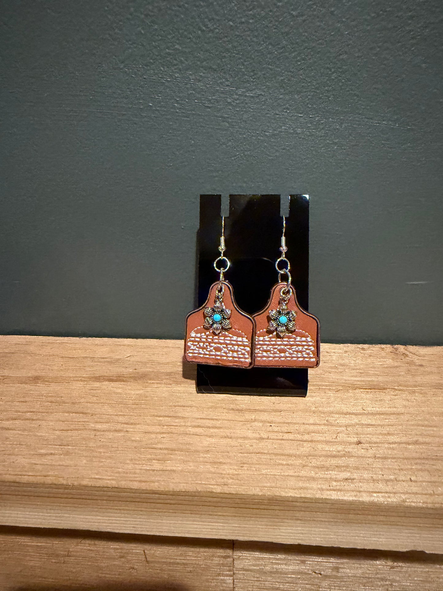 Brown Bootstitch Earrings
