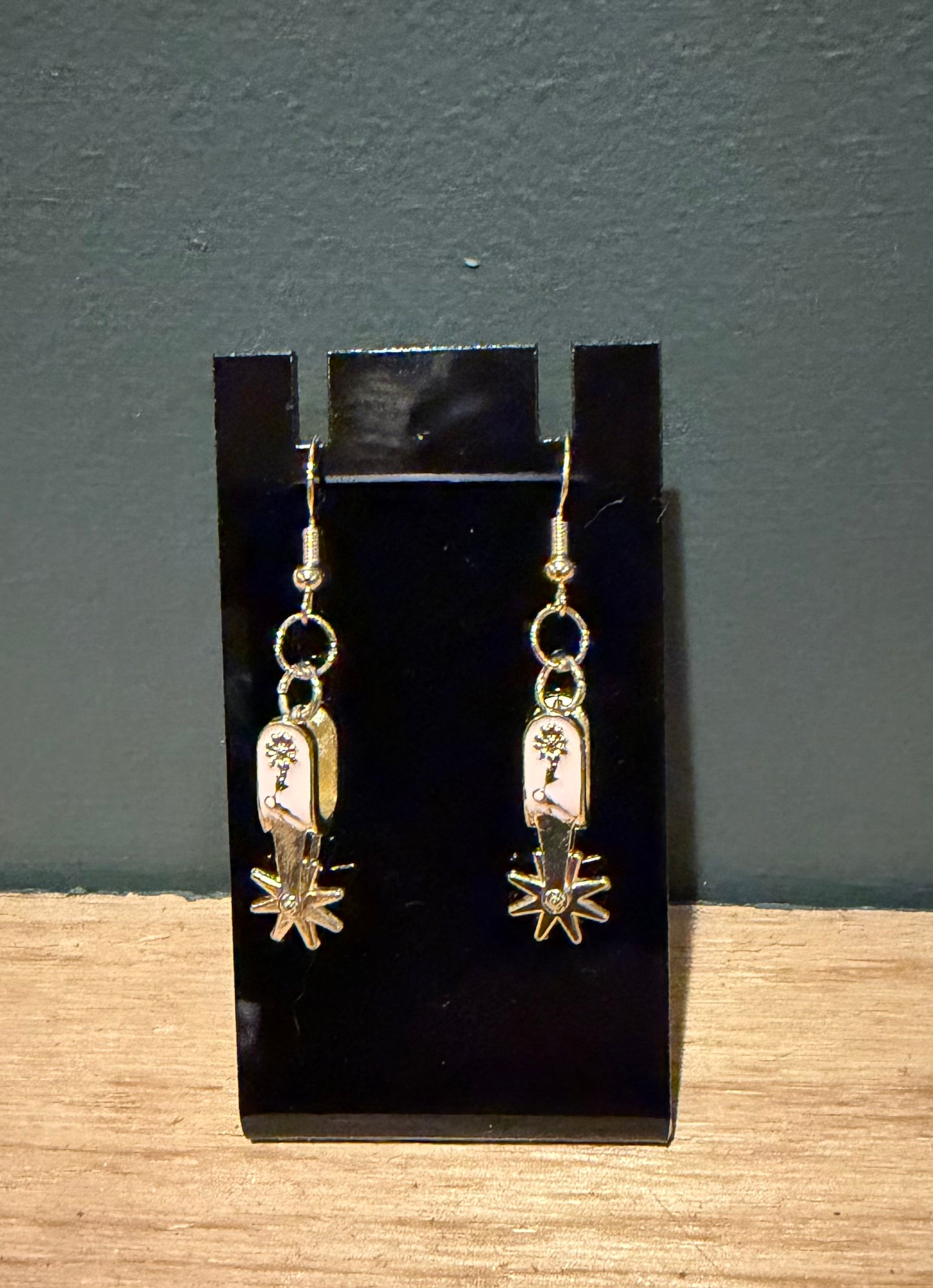 Pink and Gold Spur Earrings