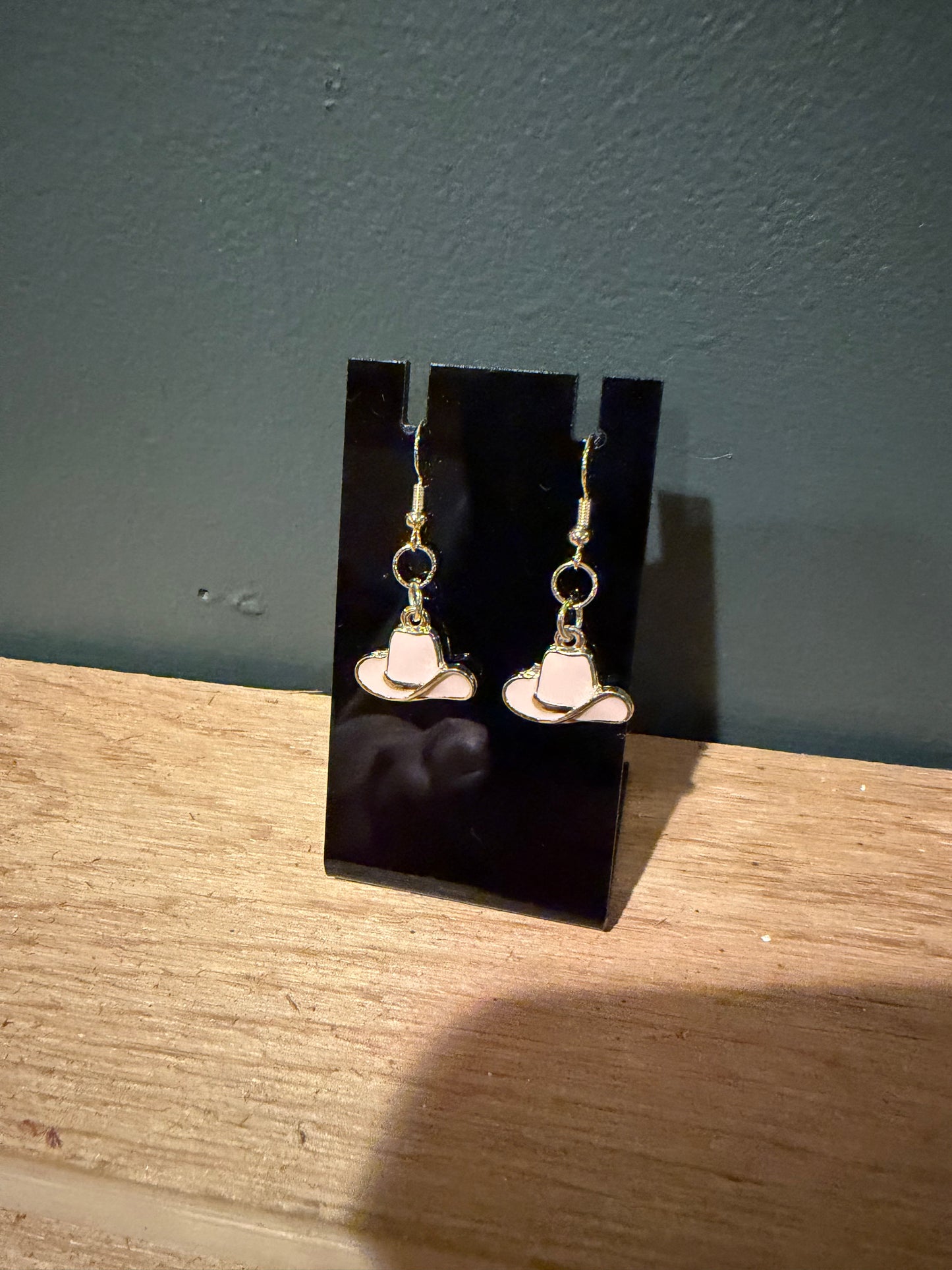 Pink Cowgirl Hat Earrings