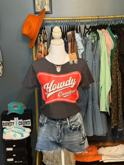 Howdy Cowboy Cropped Tee