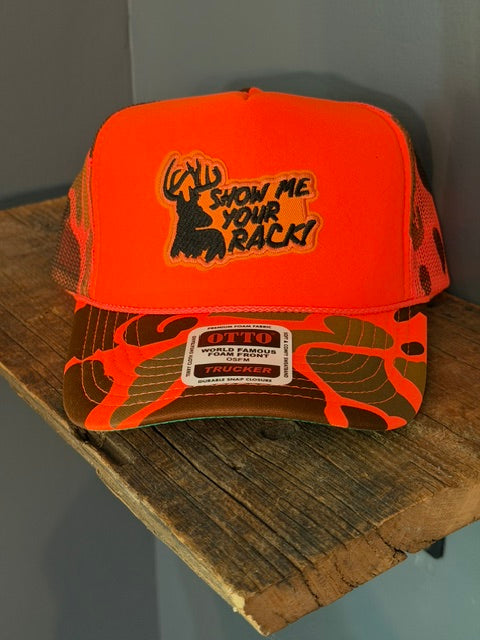 Show Me Your Rack OTTO Orange Hunting Trucker Hat