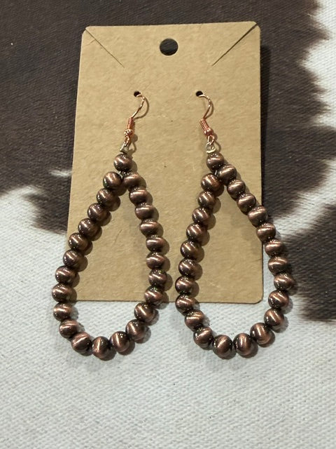 Faux Copper Navajo Bead Earrings