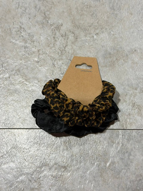 Cheetah/Black 4pk Scrunchie