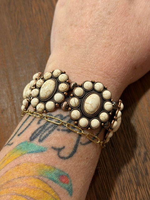 Howlite Copper Stretch Bracelet