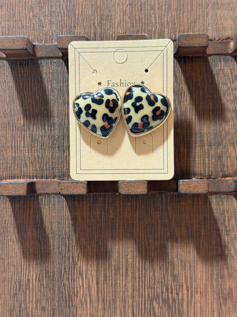Cheetah Heart Earrings