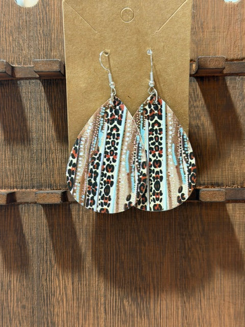 Leopard Teardrop Earrings