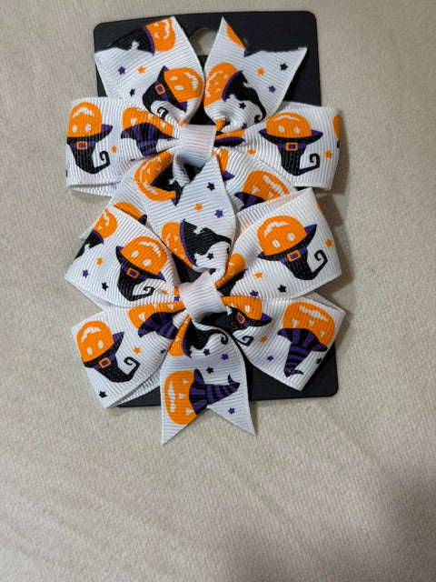 Witchy Pumpkin Hair Bows