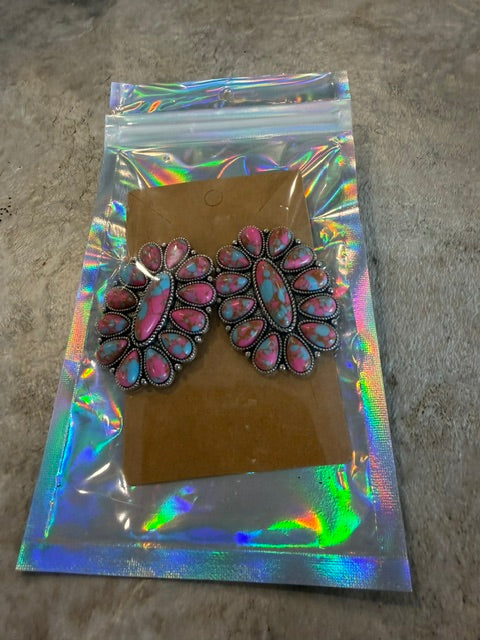 Hot Pink Concho Earrings