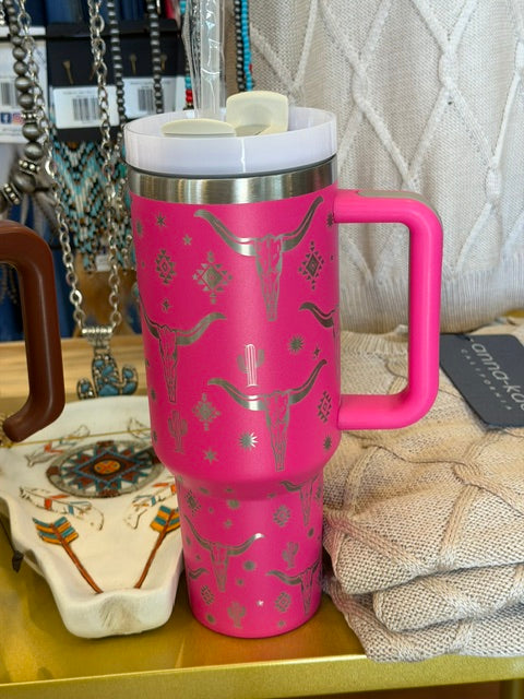 Hot Pink Bull Skull