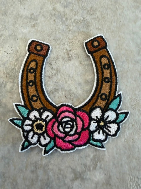 FLORAL HORSESHOE PATCH