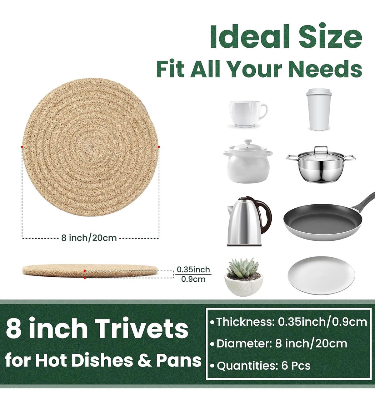 8 INCH TRIVET SET