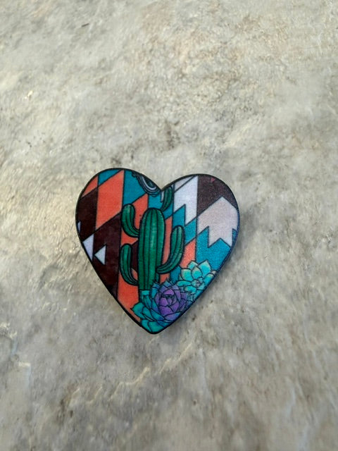 DESERT HEART HAT PIN
