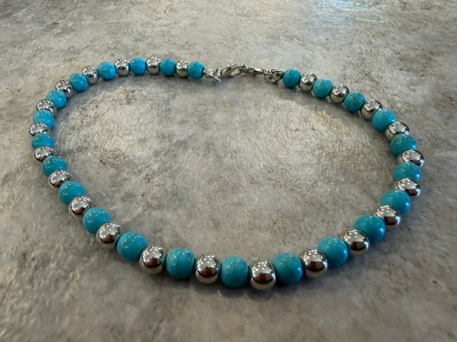 TURQUOISE BEADED HAT CHAIN